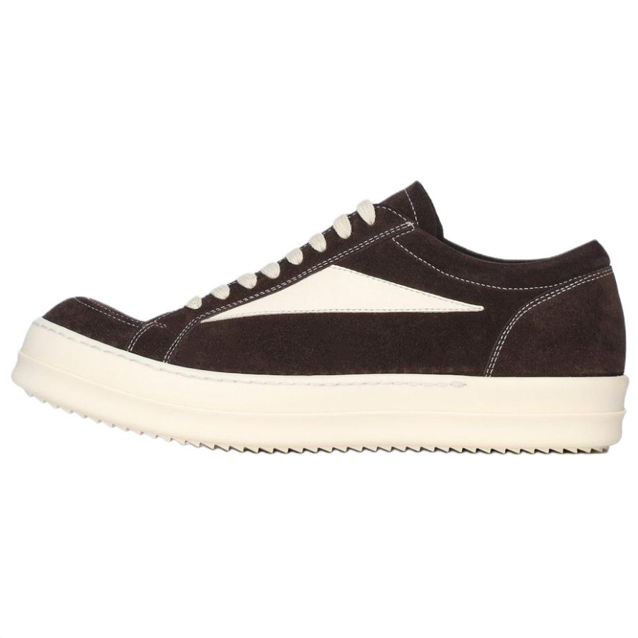 RICK OWENS RICK OWENS/RO SS25 HOLLYWOOD Suede Low top Skateboard Shoes Men's Brown