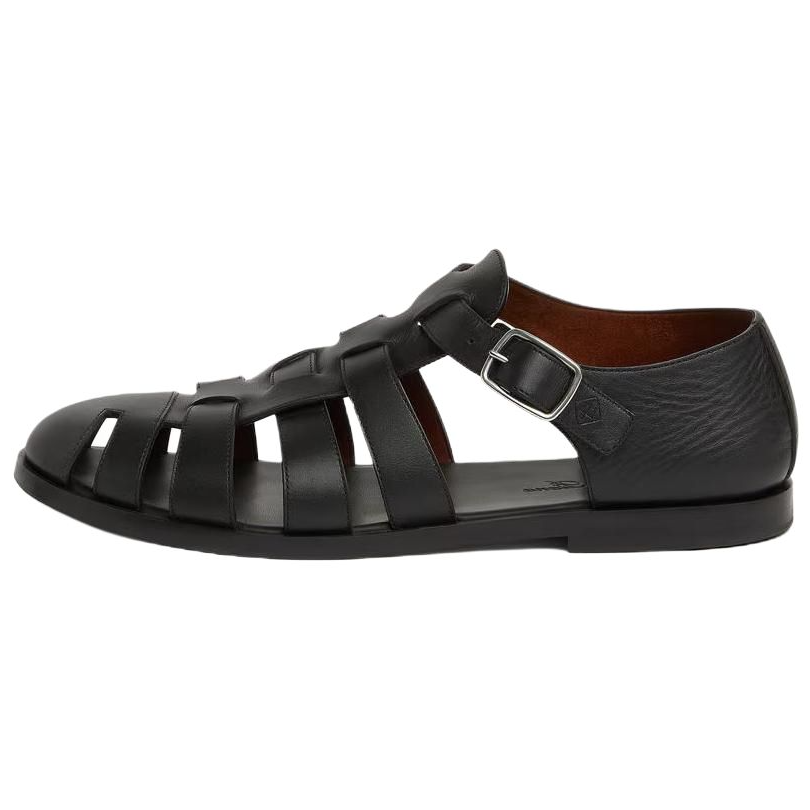 Loro Piana Maxime Walk Roman Sandals Men's Black