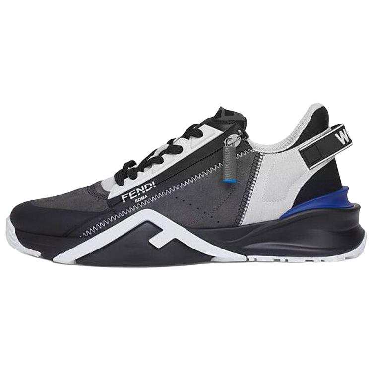 FENDI Flow Low top Casual Shoes Men's Gray Black White