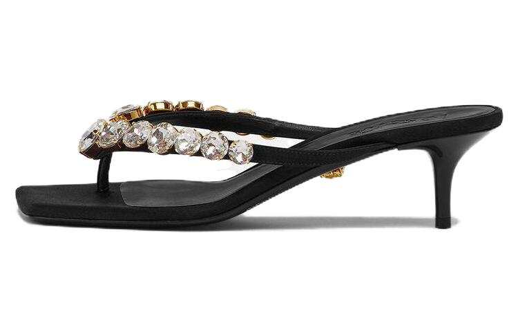 VERSACE Versace 55mm Crystal-embellished Thong Mules