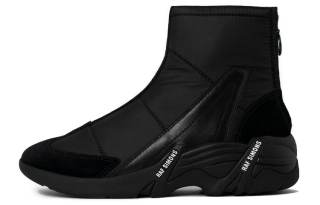 RAF SIMONS Suede Ankle Boots Men's Black
