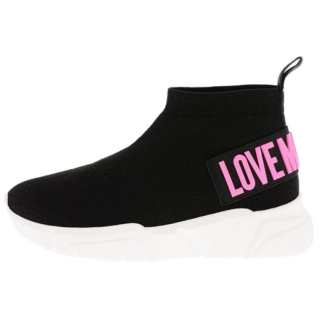 LOVE MOSCHINO Fabric High top Sports Casual Shoes Women's Black Pink