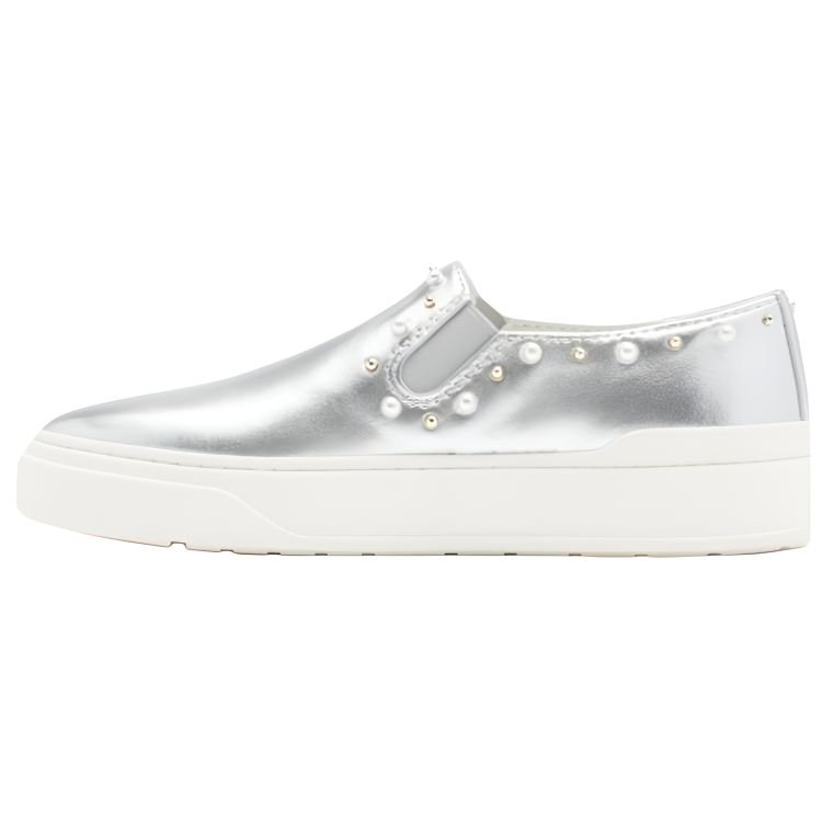 Stuart Weitzman Stuart Weitzman/SW PEARLSTUD Sheepskin Casual Shoes 3cm Women's Silver