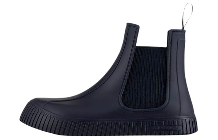 EMPORIO ARMANI Rubber Ankle Length Chelsea Boots Men's Dark Blue