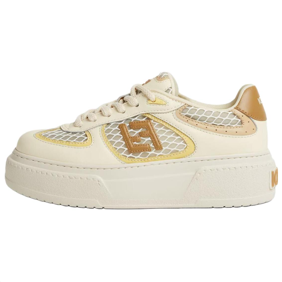 FENDI Match Low top Skateboard Shoes Women's Yellow
