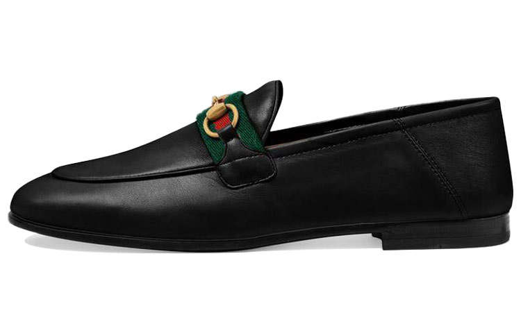 GUCCI Slip On Loafer With Web Black Leather