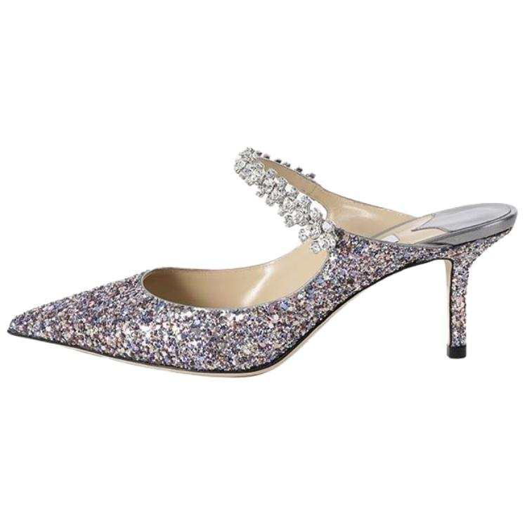 Jimmy Choo Bing Closed Toe Slippers 6.5cm Women's Purple