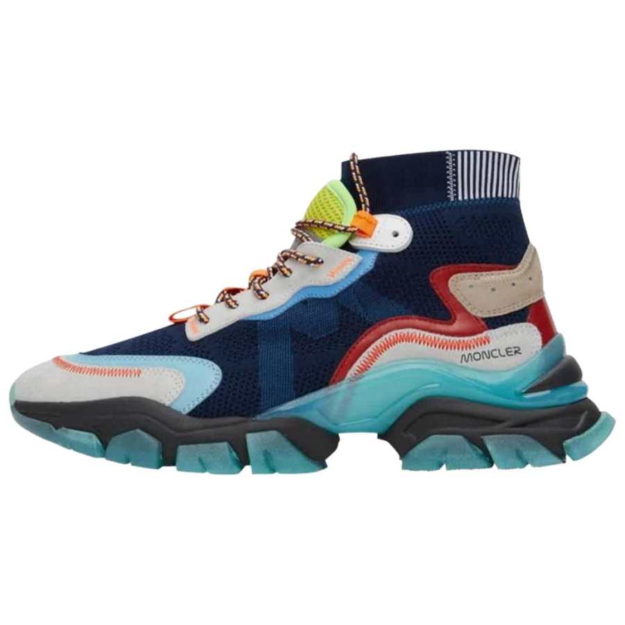 Moncler Fabric High top Casual Shoes Men's Blue