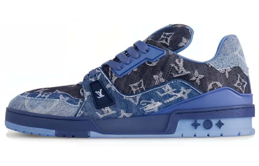 LOUIS VUITTON LOUIS VUITTON Lv Trainers 'Blue Black Denim Monogram'