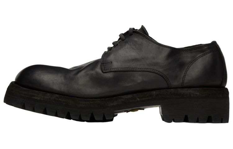 GUIDI Derby Shoes Leather Dress Shoes Unisex Black
