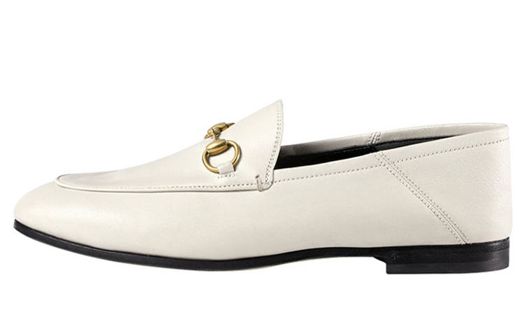 GUCCI Horsebit Loafer Leather White Women's