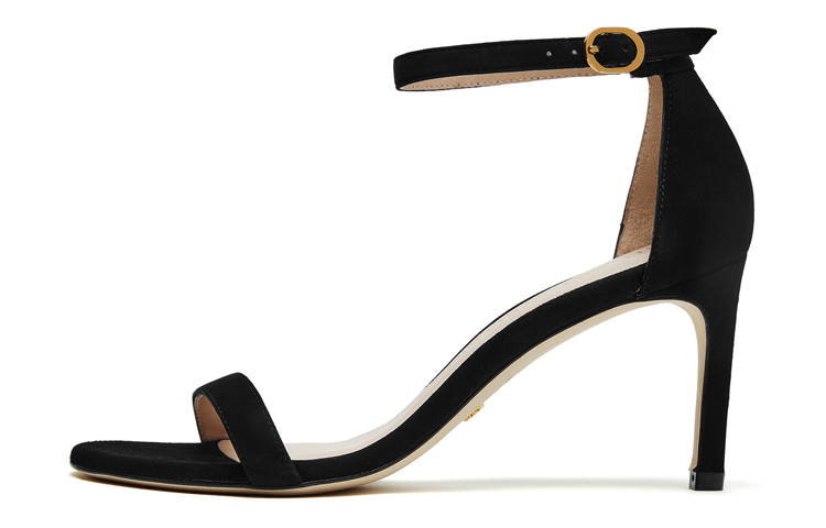 Stuart Weitzman Stuart Weitzman/SW Nunakedstraight Nubuck Slim Heel High Heels 7.5cm Women's Black