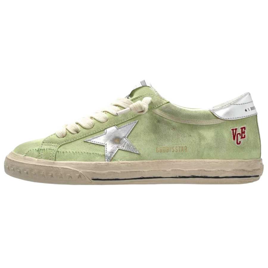 Golden Goose Super Star Cow Leather Low top Skateboard Shoes Men's Green