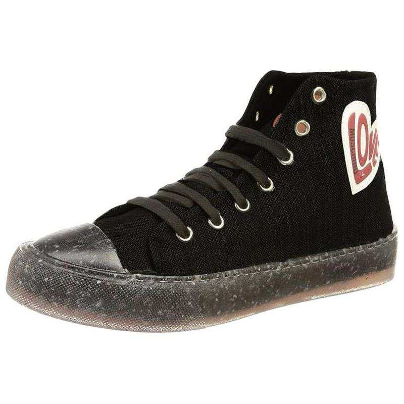 LOVE MOSCHINO High top Canvas Shoes Women's Black