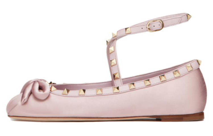 Valentino Garavani Rockstud Round Toe Ballerina Shoes Women's