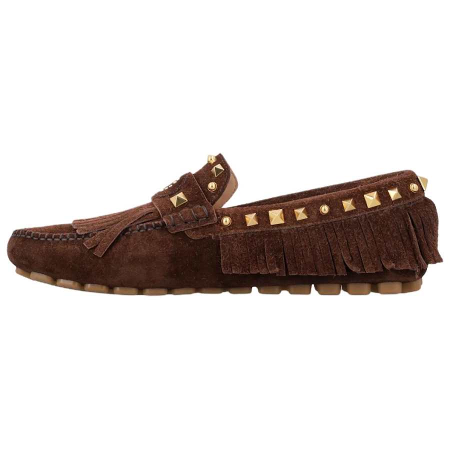 Valentino Garavani Rockstud Fringed Edge Loafers