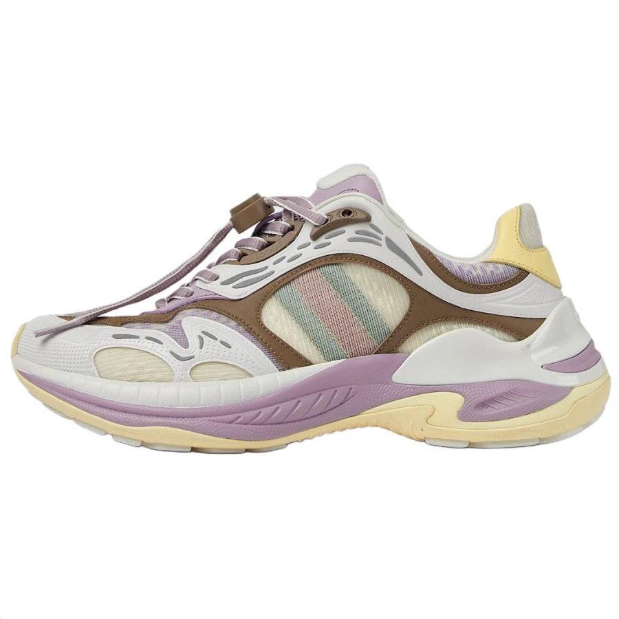 GUCCI 2.0 Leather Low top Casual Shoes 5cm Women's White Purple