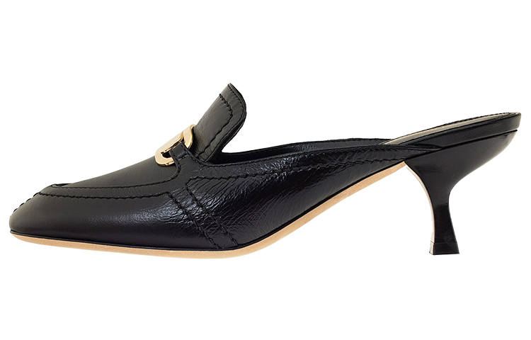 Ferragamo FERRAGAMO 55mm Crocodile-effect Leather Mules