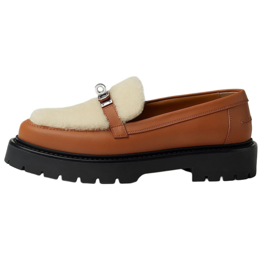 HERMES HERMES Icone Loafers Women's Brown