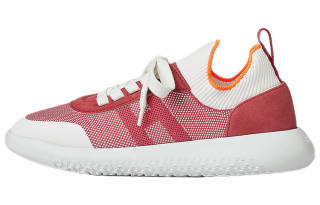 HERMES Crew Leather Low top Casual Shoes Women's Pink