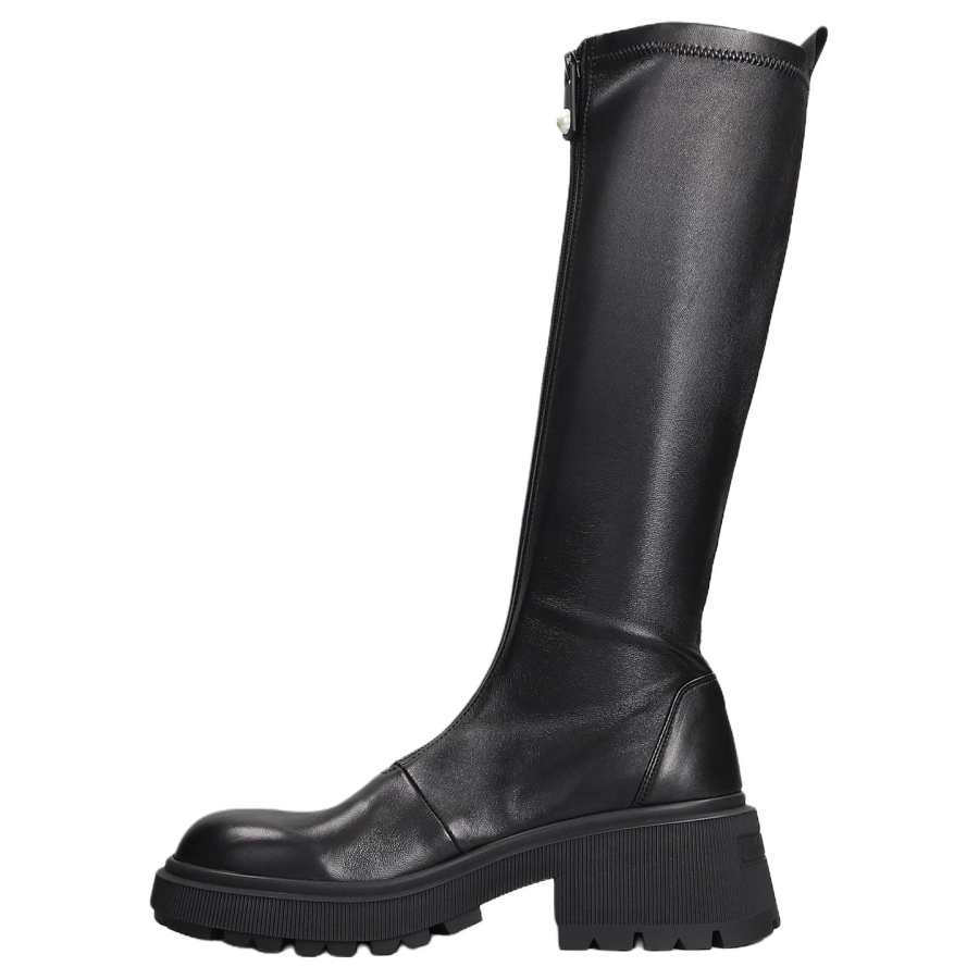 Jimmy Choo LUNE Leather Knee high Boots 5CM Women's Black