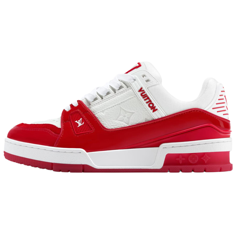 LOUIS VUITTON Trainer Low top Skateboard Shoes Women's White Red