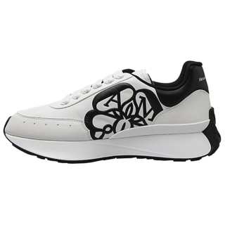 Alexander McQueen Sprint Runner Lace Up Sneakers 'White Black' Women's