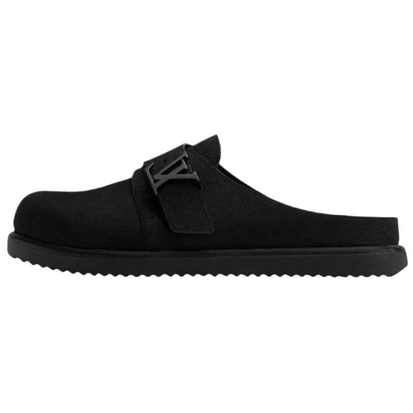 LOUIS VUITTON SKI Closed Toe Slippers Men's Black