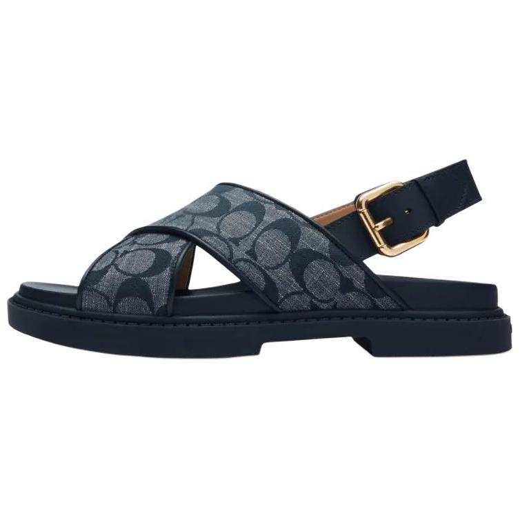 COACH COACH Leather One Strap Sandals Women's Blue