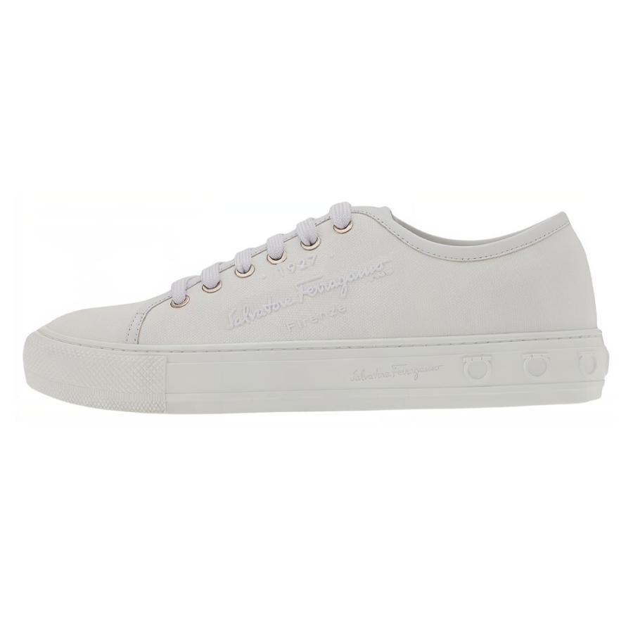FERRAGAMO Low top Stylish Skateboarding Shoes Women's White