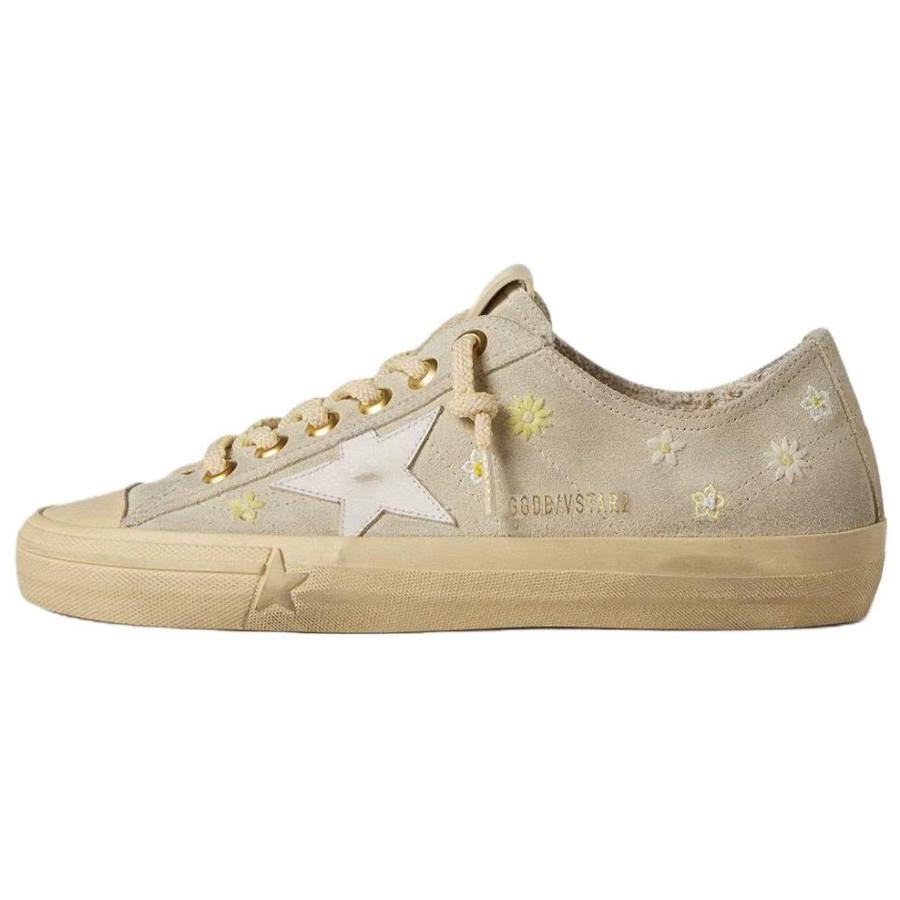 Golden Goose V Star Low top Skateboard Shoes Women's Beige Gray