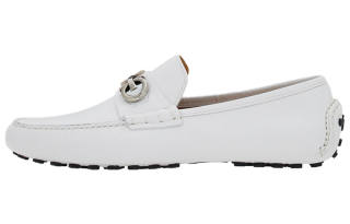FERRAGAMO Gancini Loafers Men's White