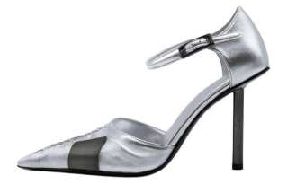 GIA BORGHINI Leather Slim Heel High Heels 10cm Women's Silver