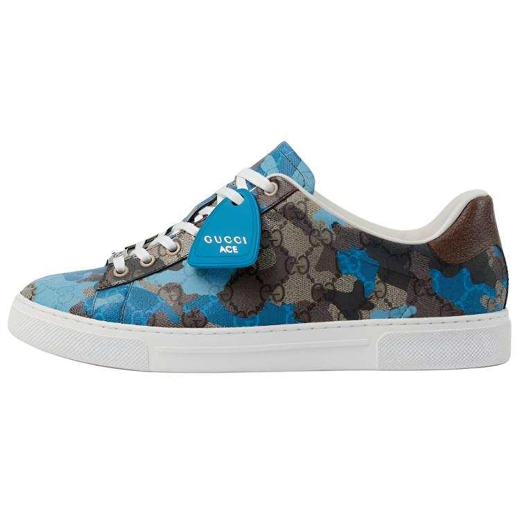 GUCCI ACE Low top Skateboard Shoes 3cm Men's Blue