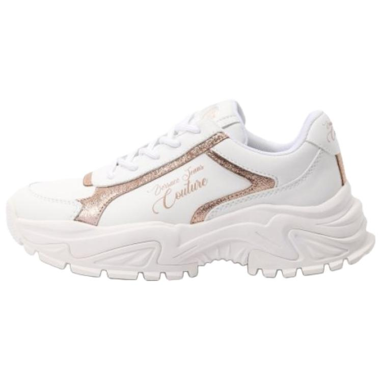 VERSACE JEANS COUTURE Calfskin Low top Casual Shoes Women's White