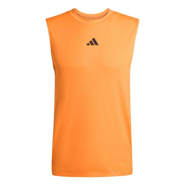 Adidas Adidas D4T Tank Tops Men's Pure Orange Crew Neck Moderate