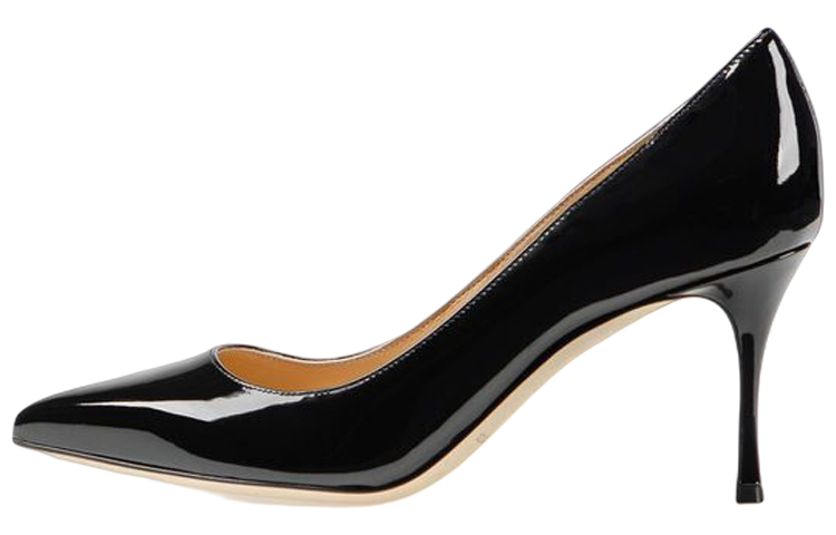 SERGIO ROSSI Godiva Pointed Toe Slim Heel High Heels 7.5cm Women's Black