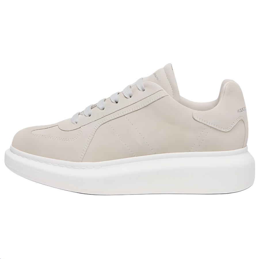 Alexander McQueen Oversized Sneaker Suede Low top Casual Shoes Women's Gray White
