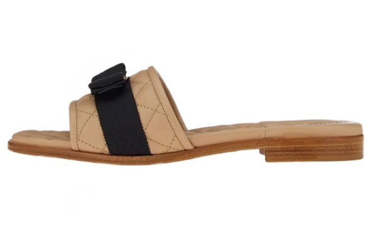 FERRAGAMO Vara Slide Slippers Women's Light Brown
