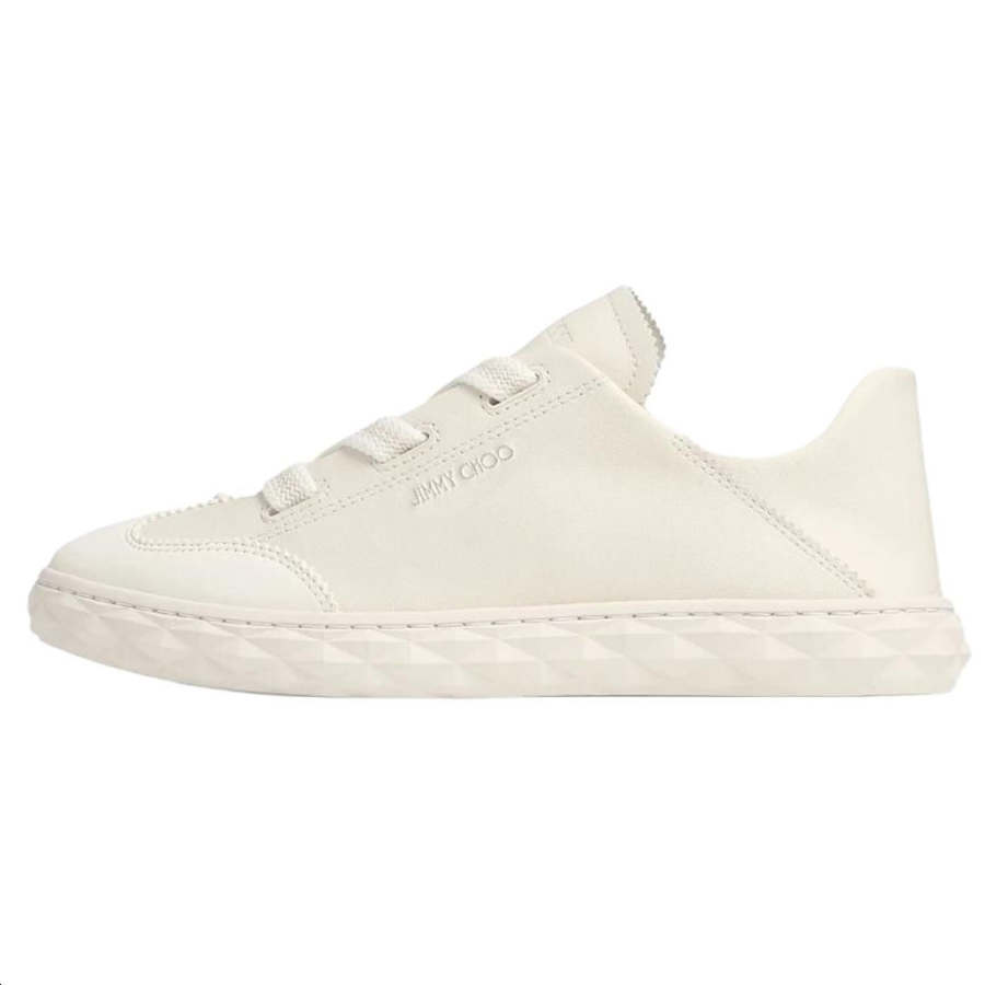 Jimmy Choo Diamond Light Flex F Leather Low top Skateboard Shoes Women's White