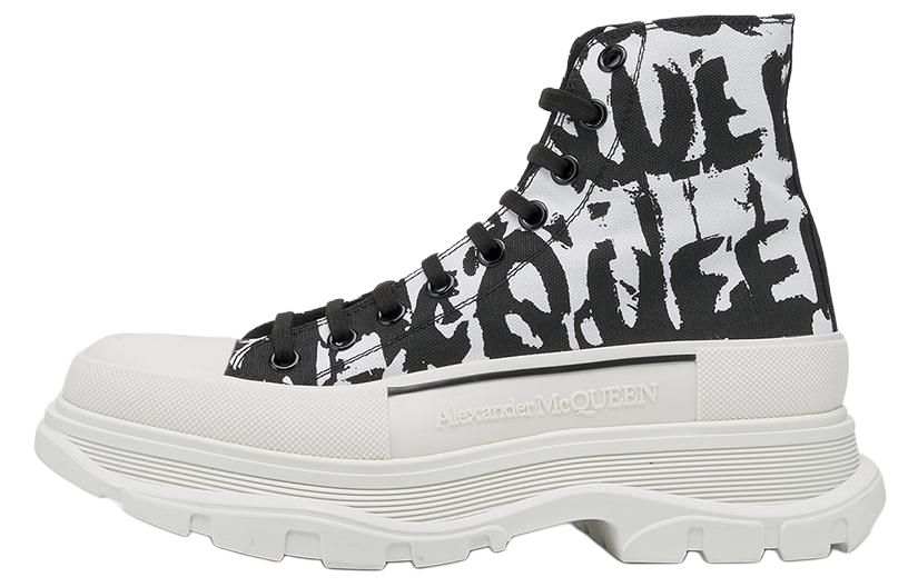 Alexander McQueen Alexander McQueen Graffiti Tread Slick Boot White Black