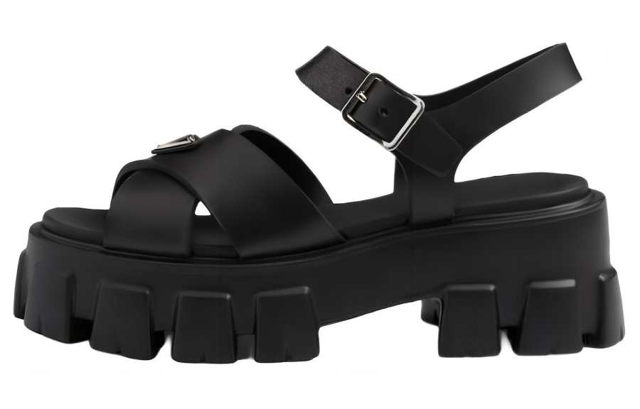PRADA PRADA Triangle-logo Platform Sandals