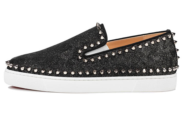 Christian Louboutin Skateboard Shoes Women's Low Top Black