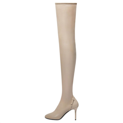 COURREGES Over the knee Boots 9cm Women's Beige