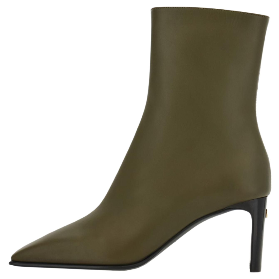 FERRAGAMO Cow Leather Ankle Boots Women's Olive Green