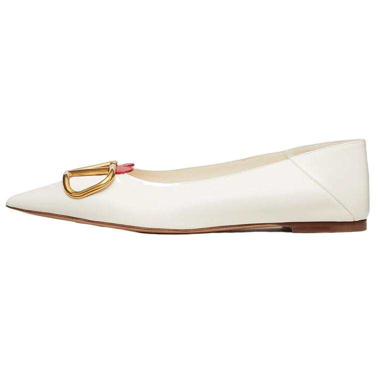 Valentino VLogo Signature Leather Casual Shoes White