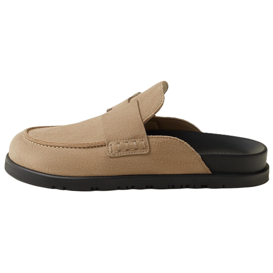 HERMES HERMES Go Closed Toe Slippers Women's Camel