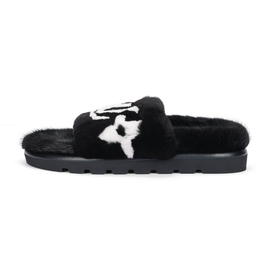 LOUIS VUITTON Pool Pillow Comfort Slide Slippers Women's Black White