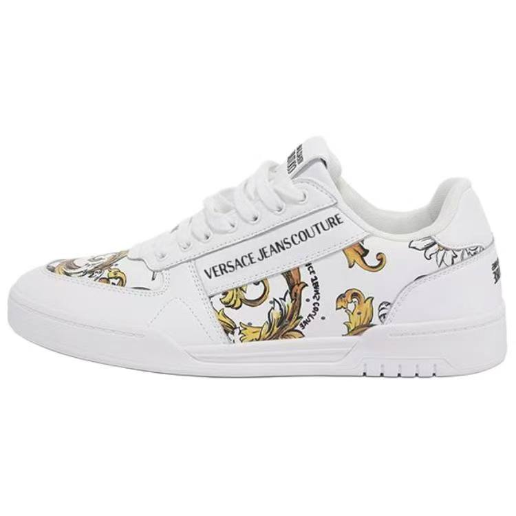 VERSACE JEANS COUTURE Brooklyn Leather Low top Skateboard Shoes Men's White