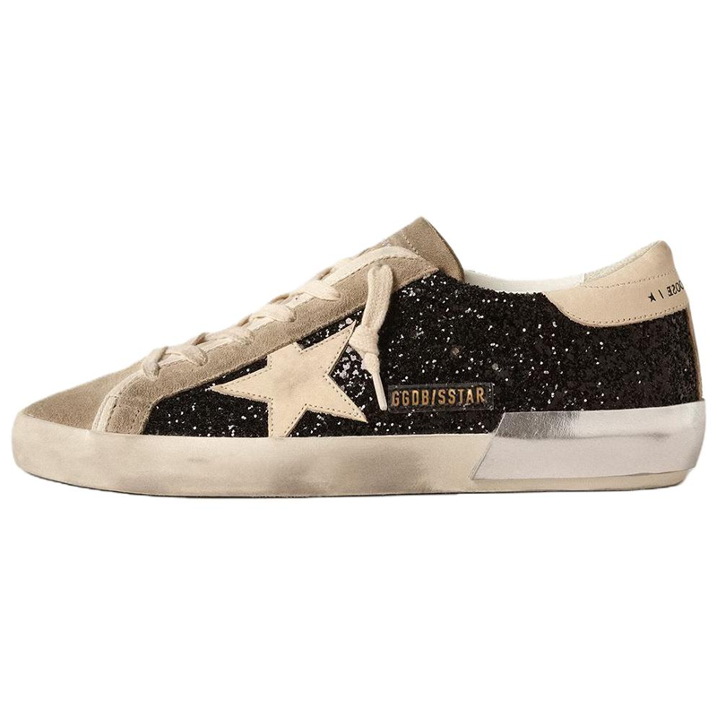 Golden Goose Super Star Suede Low top Skateboard Shoes Women's Brown Black Distressed